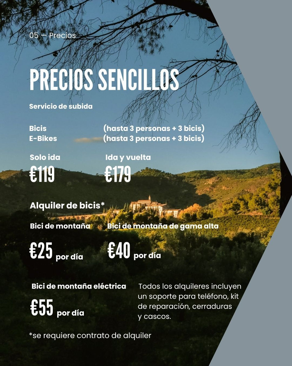 Servicio de elevación en bicicleta