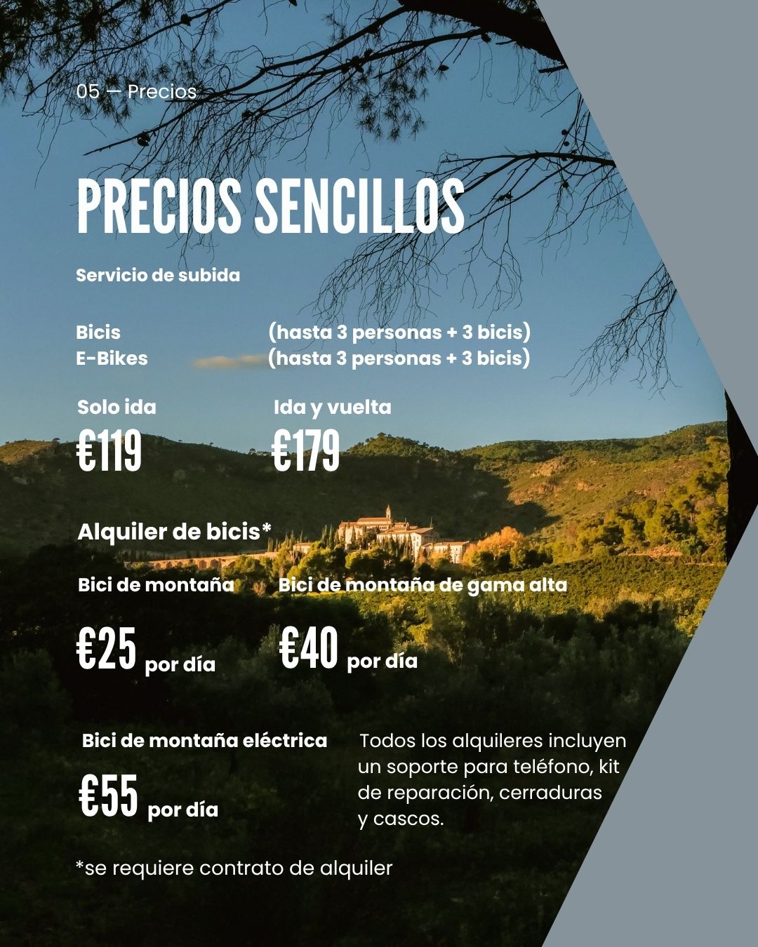 Servicio de elevación en bicicleta
